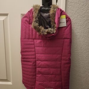 Eddie Bauer pink hooded dog vest